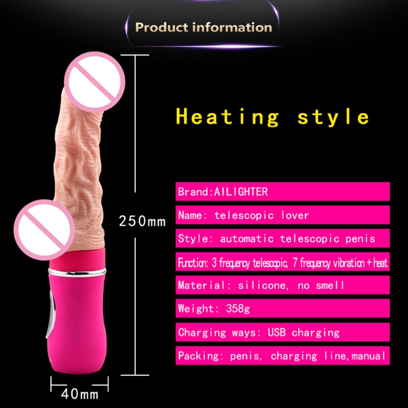 alat sex wanita Penis silikon super lembut, pengatur suhu getaran, 