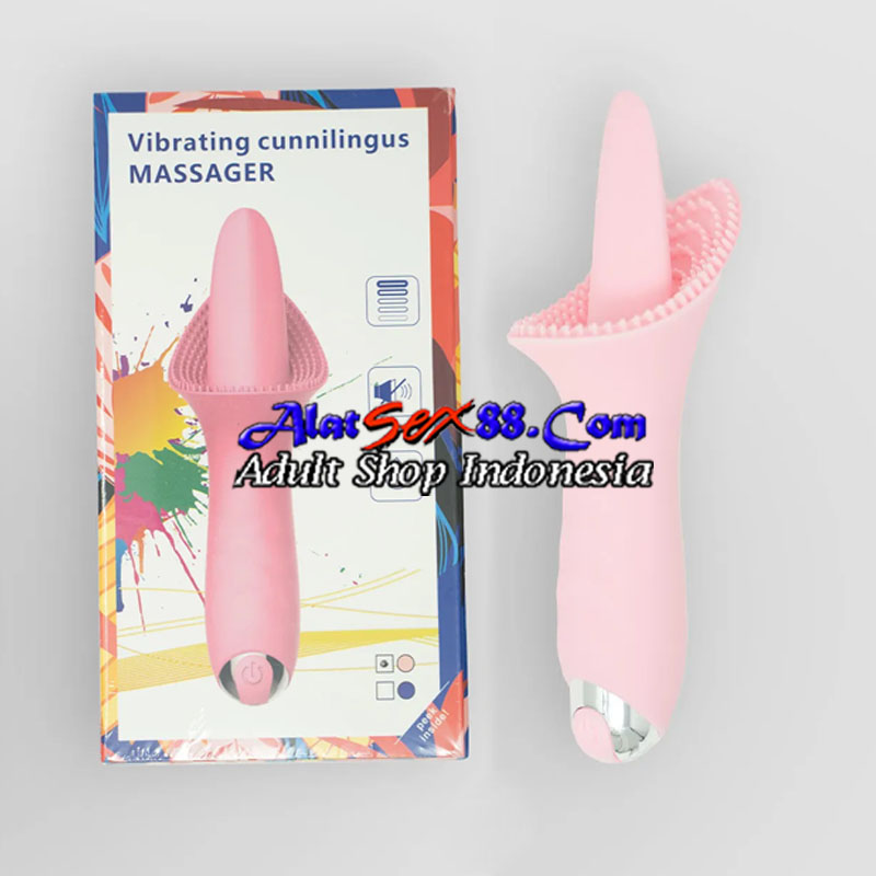 Alat Sex Wanita Vibrating Cunnilingus Massager Tongue